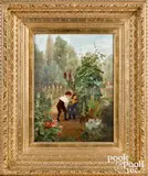 of children catching butterflies by Jean Pierre Haag, oil on panel, sold Jan 2022