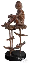 of Zinnias by Charles Parks, bronze, sold Jan 2022