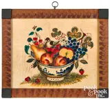 theorem of a bowl of fruit by David Y. Ellinger, oil on velvet, sold Jan 2022
