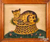 theorem of a cat by David Y. Ellinger, oil on velvet, sold Jan 2022