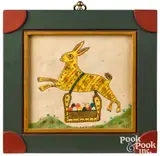 fraktur of the Easter Bunny by David Y. Ellinger, watercolor, sold Jan 2022