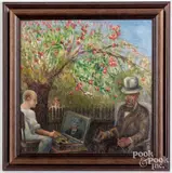 In the Garden by Alexander Kruse, oil on canvas, sold Dec 2021
