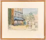 sketch for The Mad Woman of Chaillot by Agnes Enters, mixed media, sold Dec 2021