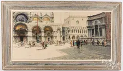 street scene by Luigi Pagan, oil on canvas, sold Dec 2021