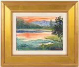 LANDSCAPE PAINTING by Dorothy Shoemaker, oil on canvas board, sold Apr 2023