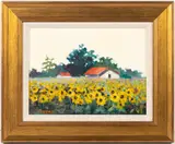 LANDSCAPE PAINTING by Dorothy Shoemaker, oil on canvas board, offered Apr 2023