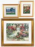 PAINTINGS, LOT OF THREE by Gene Hege, acrylic on board, sold Apr 2023