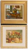 STILL-LIFE PAINTINGS, LOT OF TWO by Betty G. Mitchell, acrylic/oil on canvas, sold Apr 2023