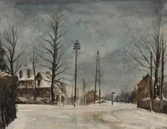 VIEW OF WATERMAEL-BOITSFORT by Léopold Lévy, watercolor on paper, sold Apr 2023