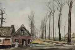 LANDSCAPE PAINTING by Léopold Lévy, watercolor and pastel on paper, offered Apr 2023