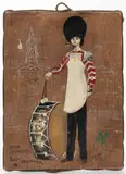 IRISH GUARDS BASS DRUMMER by Paul Lucien Dessau, oil on canvas, sold Apr 2023