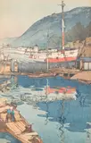 Kinoe from The Inland Sea - Second Series by Hiroshi Yoshida, woodcut on paper, sold Apr 2021