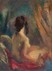Nude Backview (Bertha) by Clara Klinghoffer, 1925, oil on canvas, sold Mar 2021