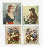 Flowers and Portraits (4) by Ingfried Paul Henze-Morro, oil on canvas (unstretched), sold Feb 2021