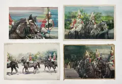 Household Cavalry (4) by Eric Mason, oil on canvas (unstretched), sold Feb 2021