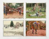 Outdoor Scenes (4) by Wendell Hall, oil on canvas (unstretched), sold Feb 2021