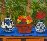 Still life by Margarita Lozano, oil on canvas, sold Mar 2021