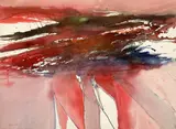 Aftermath by Michael Loew, 1973, watercolor on paper, sold Mar 2021