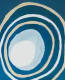 Blue Rings by Cordy Ryman, 2004, mixed media, sold Mar 2021
