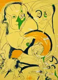 Faced Face by Herbert Gentry, 1971, lithograph, sold Mar 2021