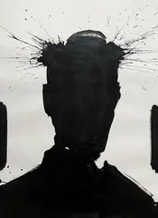 Shadow Head Portrait by Richard Hambleton, acrylic on paper, sold Mar 2021