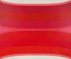 Red Resonance by Michael Loew, 1966, acrylic on canvas, sold Mar 2021