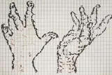 Van Dyck Hands by Liz Rideal, 1995, collage of photo booth photos, sold Mar 2021