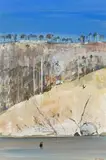 Shoalhaven – Hillside With Bushfire by Arthur Boyd, oil on composition board, sold Aug 2014