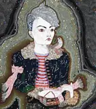 But Passion Has Made His Face Like Pale Ivory by Del Kathryn Barton, 2011-12, synthetic polymer paint, gouache, watercolour and ink on polyester canvas, sold Aug 2014