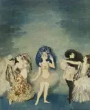 Dancers In Costume by Norman Lindsay, 1917, watercolour on paper, offered Aug 2014