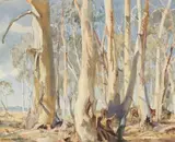 White Gums by Hans Heysen, 1944, watercolour on paper, sold Aug 2014