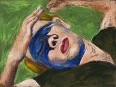 Joy Hester by Albert Tucker, 1983, crayon and synthetic polymer paint on card, sold Aug 2014