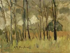 Trees by Arthur Boyd, 1940, oil on canvas on board, sold Aug 2014