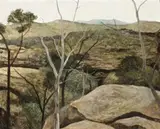 Gorge, North Queensland by Ray Crooke, oil on composition board, sold Aug 2014