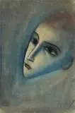 Head Of A Child by Robert Dickerson, pastel on paper on board, sold Aug 2014