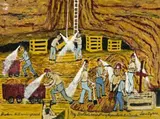 Broken Hill Underground by Sam Byrne, oil on board, sold Aug 2014