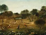 The Geebung Boys At Play by Pro Hart, 1964, oil on composition board, sold Aug 2014