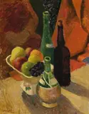 Still Life With Red by Roland Wakelin, 1968, oil on board, sold Aug 2014