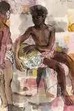 Ceylonese Boys by Donald Friend, c.1960, ink and watercolour on paper, sold Aug 2014