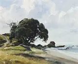 Pohutukawa Tree, New Zealand by Robert Johnson, oil on canvas on board, sold Aug 2014