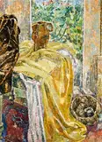 Yellow Drapes by Grace Cossington Smith, 1954, oil on composition board, sold Apr 2014