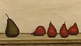 Pears by John Brack, 1957, oil on canvas, sold Apr 2014