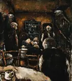 The Greek Cafe by Vic O’Connor, 1944, oil on board, sold Apr 2014