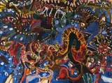 Sydney Nights by John Olsen, 1965, oil on canvas, sold Apr 2014