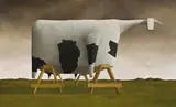 1/2 Painted Cow On Trestles by John Kelly, 1994, oil on linen, sold Apr 2014