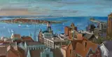 Newcastle Harbour by Margaret Olley, c.1975, oil on composition board, sold Apr 2014