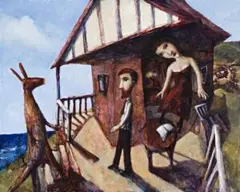 The Visitant by Garry Shead, 1993, oil on composition board, sold Apr 2014