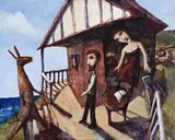 The Visitant by Garry Shead, 1993, oil on composition board, sold Apr 2014