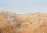 Wimmera Landscape by Arthur Boyd, c.1963, oil and tempera on composition board, sold Apr 2014