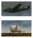 Dobell’S Cow And Mitchell Bomber Ii by John Kelly, 1993, oil on linen, two panels, offered Apr 2014
